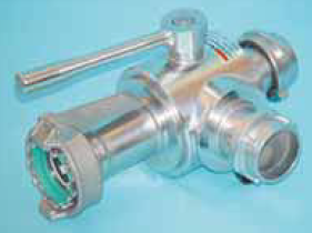 Edelstahl-Dreiwegehahn TW - mit 2 x VK 50 und 1 x MK 50