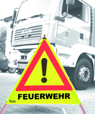 Faltsignal 700 mm retro gelb mit Feder FW/UNFALL/ÖLUNFALL