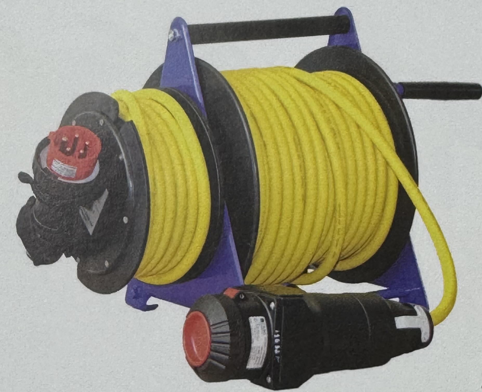 Hartgummi-Ex-Leitungstrommel Form A1 bewickelt mit 50 m Kabel