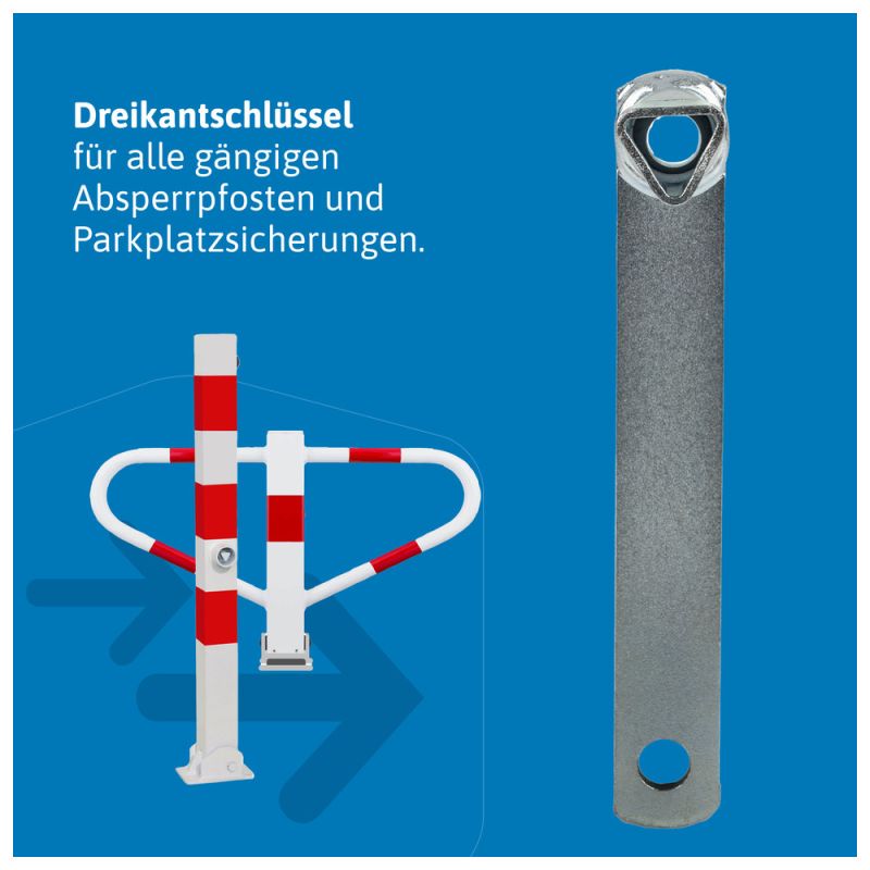 Dönges Schlüssel für Absperrpfosten, Dreikantschlüssel M12 19 mm, Dreikant M12