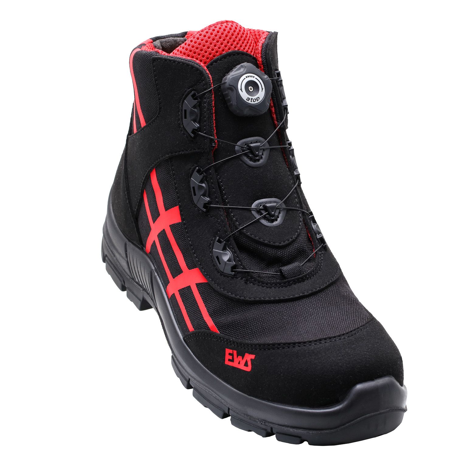 EWS Schutzstiefel DYNAMIC SAFETY knöchelh. schwarz/rot m.A.