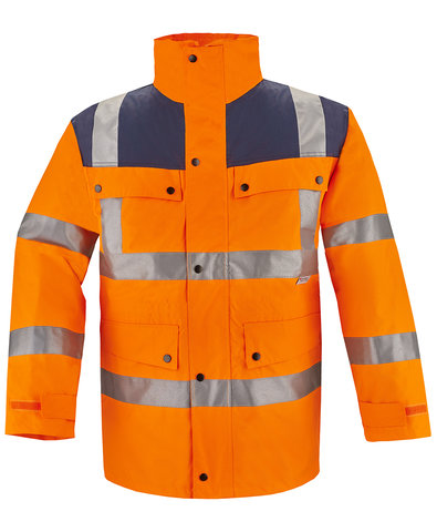 WATEX Warnschutz-Parka, leuchtorange/blau
