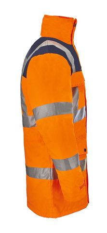 WATEX Warnschutz-Parka, leuchtorange/blau