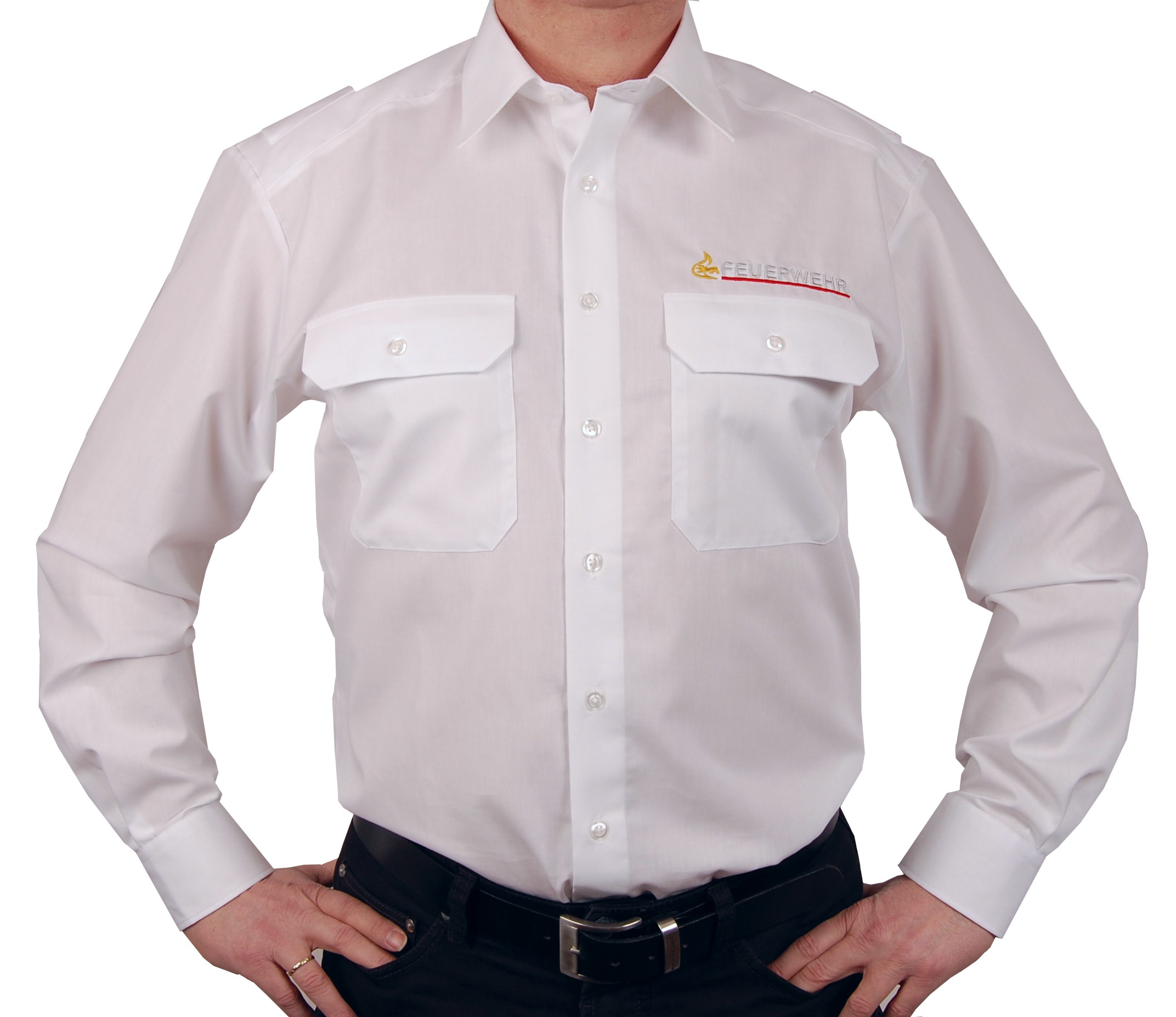 Diensthemd, REGULAR weiß - langarm 100 % Baumwolle Bügelfrei